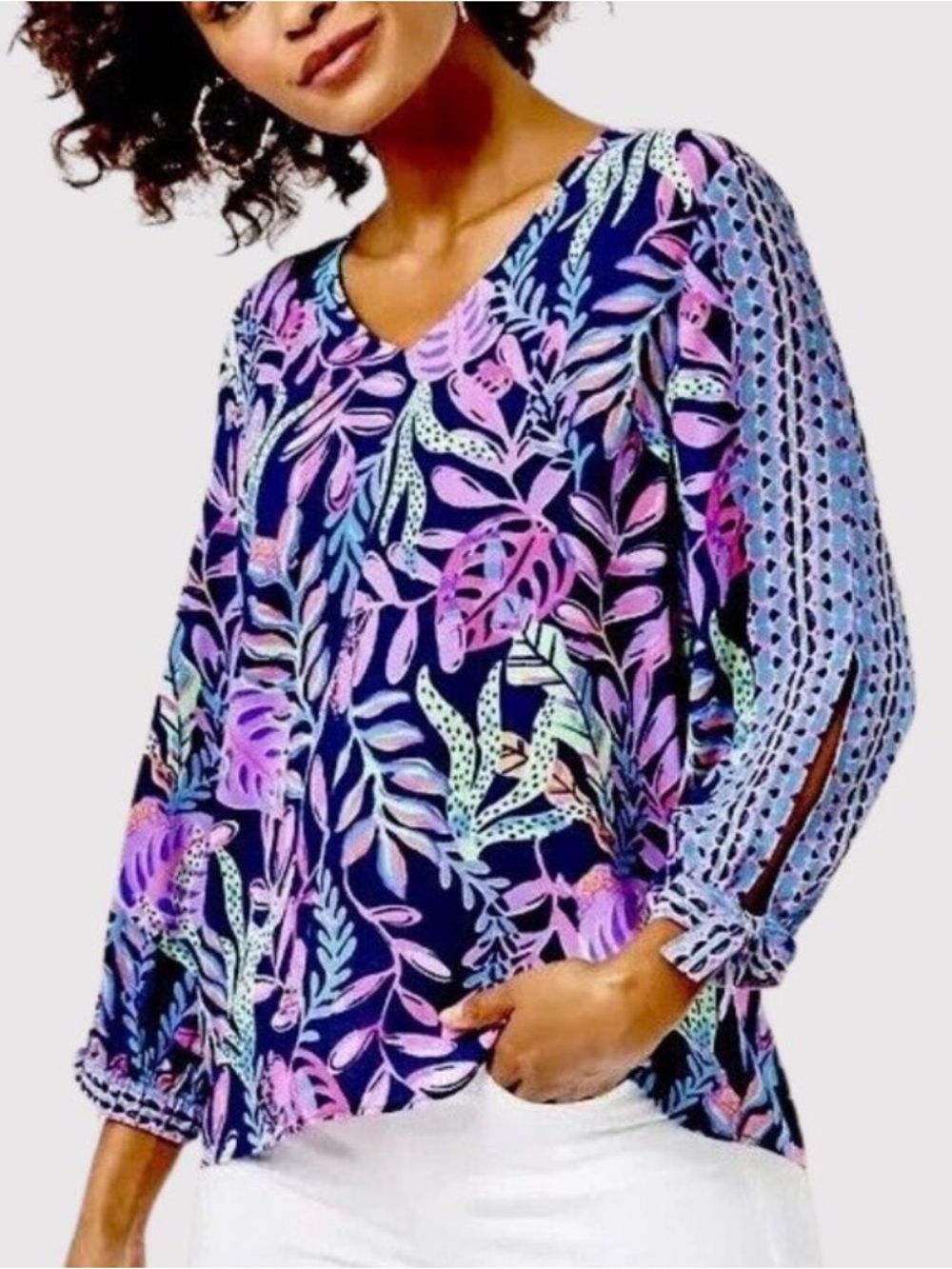 Lilly Pulitzer Pamala Top in Oyster Bay Navy You Have Been Spotted